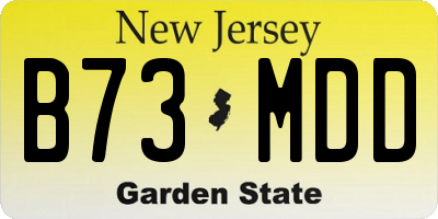 NJ license plate B73MDD