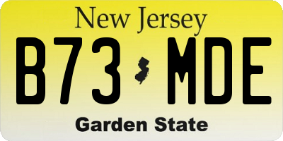 NJ license plate B73MDE