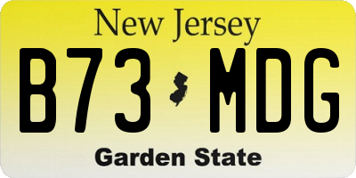 NJ license plate B73MDG