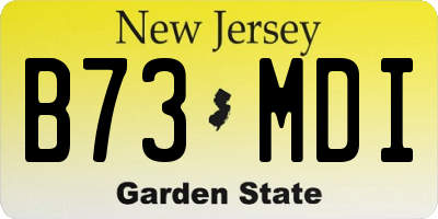 NJ license plate B73MDI