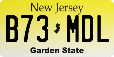 NJ license plate B73MDL