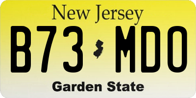 NJ license plate B73MDO