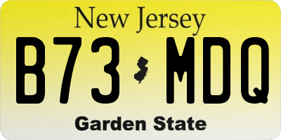 NJ license plate B73MDQ
