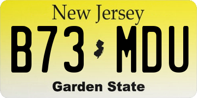 NJ license plate B73MDU
