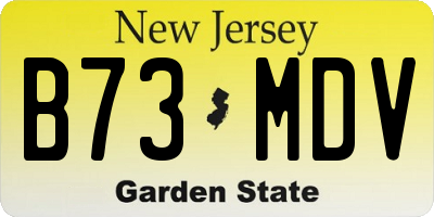 NJ license plate B73MDV