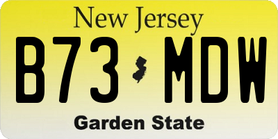 NJ license plate B73MDW