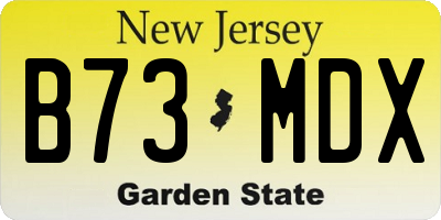 NJ license plate B73MDX