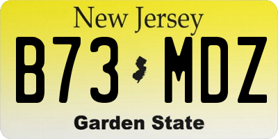 NJ license plate B73MDZ