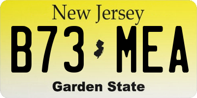 NJ license plate B73MEA