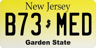 NJ license plate B73MED