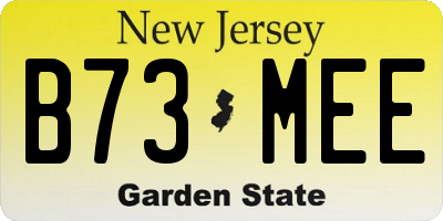 NJ license plate B73MEE