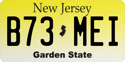 NJ license plate B73MEI
