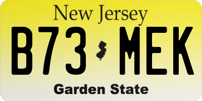 NJ license plate B73MEK