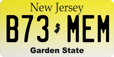 NJ license plate B73MEM