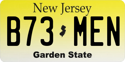 NJ license plate B73MEN
