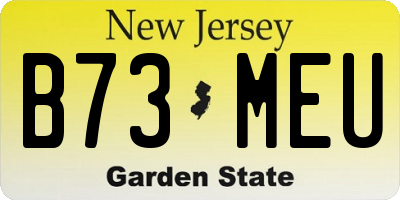 NJ license plate B73MEU