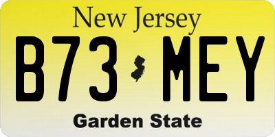 NJ license plate B73MEY