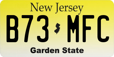 NJ license plate B73MFC