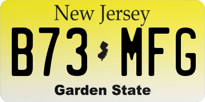 NJ license plate B73MFG