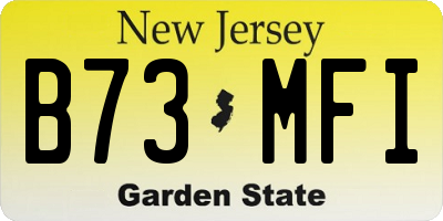 NJ license plate B73MFI