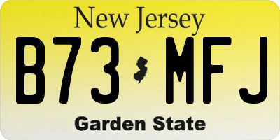 NJ license plate B73MFJ