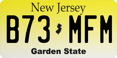 NJ license plate B73MFM