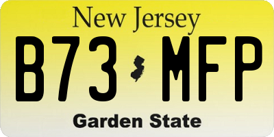 NJ license plate B73MFP
