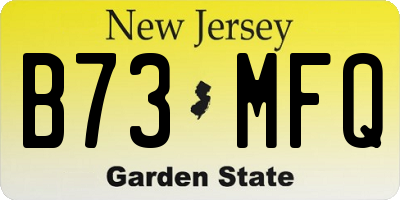 NJ license plate B73MFQ