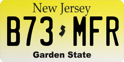 NJ license plate B73MFR