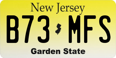 NJ license plate B73MFS
