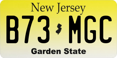 NJ license plate B73MGC