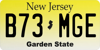 NJ license plate B73MGE