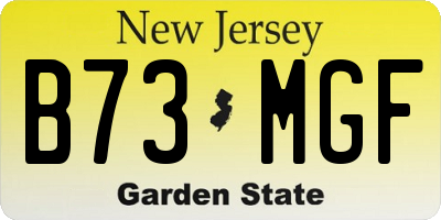 NJ license plate B73MGF