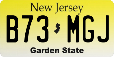 NJ license plate B73MGJ