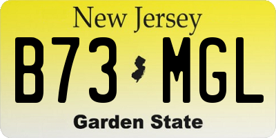 NJ license plate B73MGL