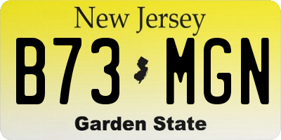 NJ license plate B73MGN