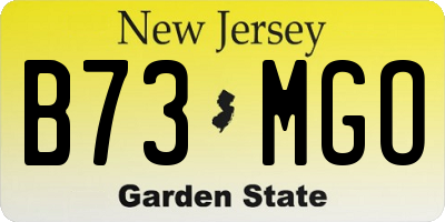 NJ license plate B73MGO