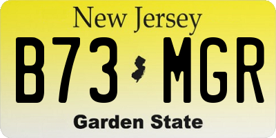 NJ license plate B73MGR