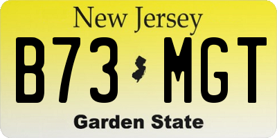 NJ license plate B73MGT