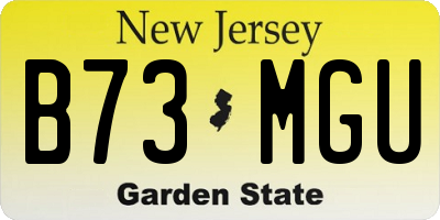 NJ license plate B73MGU
