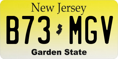 NJ license plate B73MGV