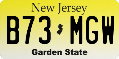 NJ license plate B73MGW