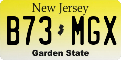 NJ license plate B73MGX
