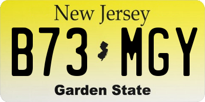 NJ license plate B73MGY