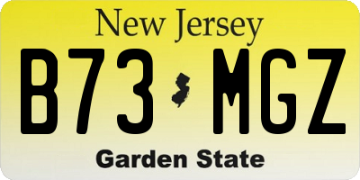 NJ license plate B73MGZ