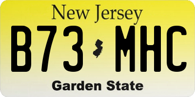 NJ license plate B73MHC