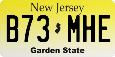 NJ license plate B73MHE
