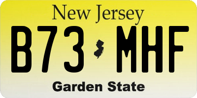 NJ license plate B73MHF