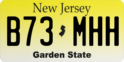 NJ license plate B73MHH