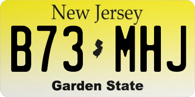 NJ license plate B73MHJ